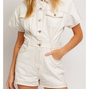 Le Lis Cream Button-Up Romper